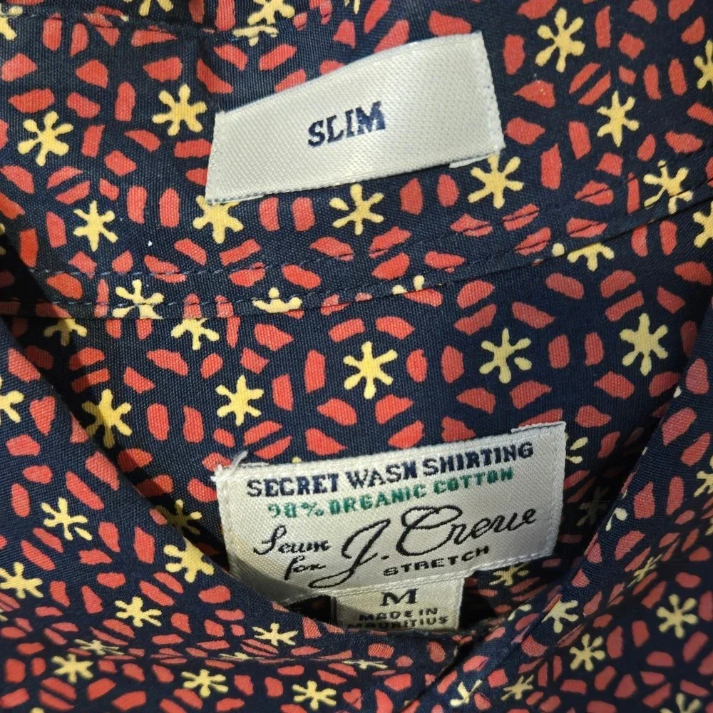 J.Crew Secret Wash Slim Stretch Organic Cotton Floral Shirt‎ M